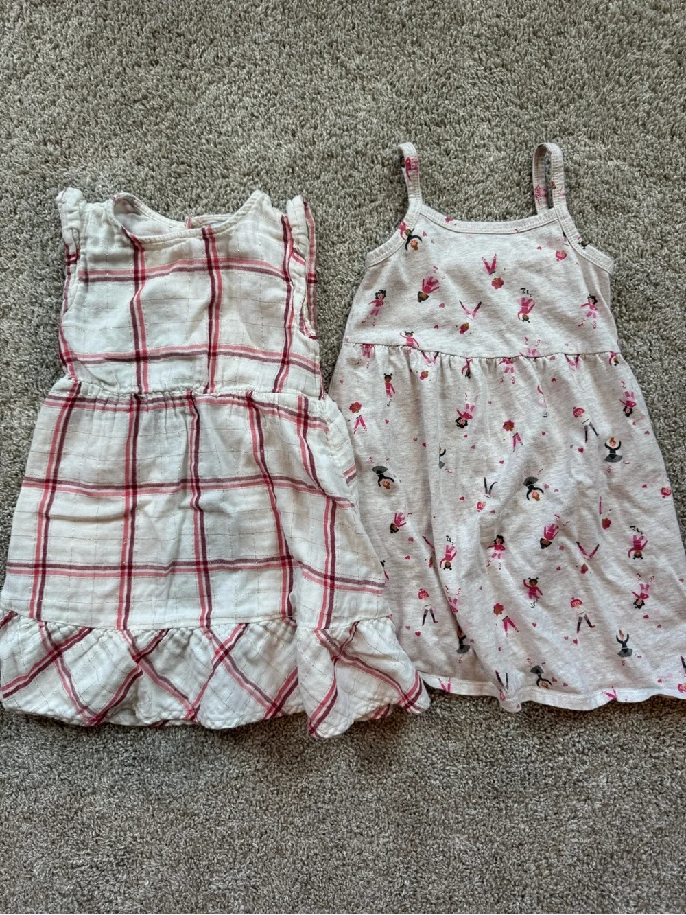 Old Navy Girls Fall Dress Bundle Lot 3T Plaid Ruffle Ballerina Print Sundress